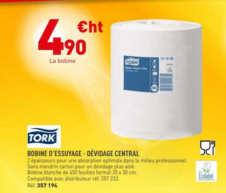 bobine d'essuyage - dévidage central tork