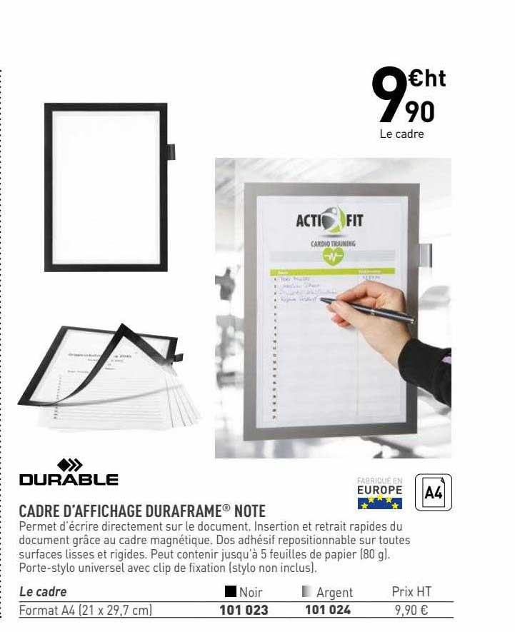 cadre d'affichage duraframe note durable