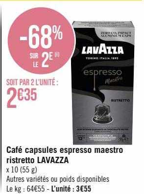 café capsules espresso maestro ristretto lavazza