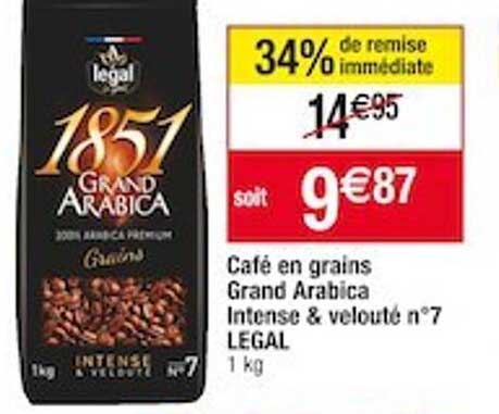 Café En Grains Grand Arabica Intense & Velouté N°7 Légal
