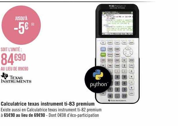 calculatrice texas instrument ti-83 premium