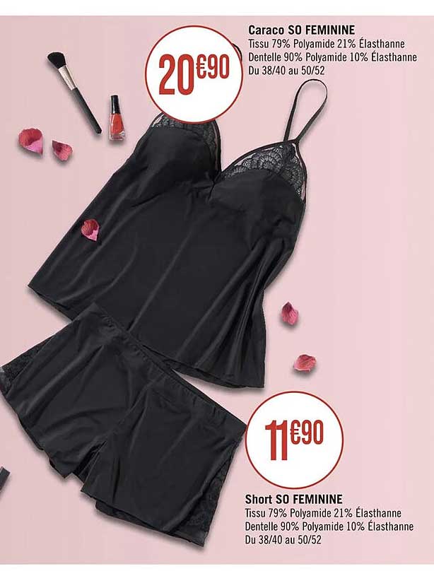 caraco so féminine, short so féminine