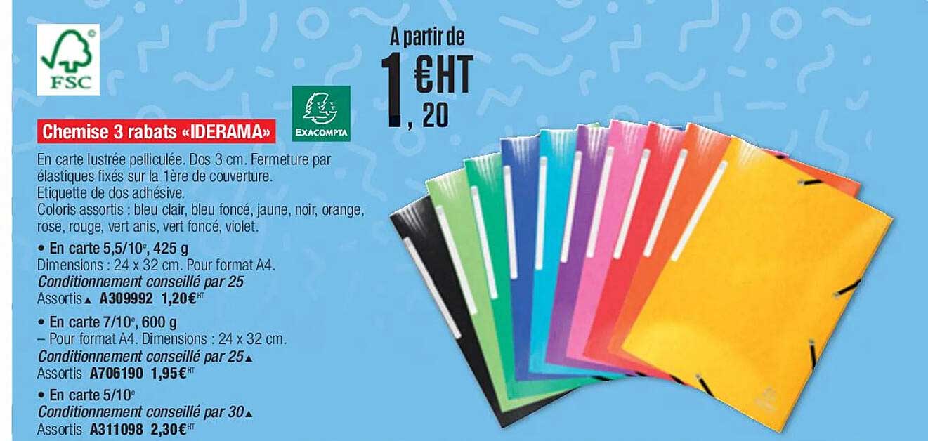 Chemise 3 Rabats «iderama» Exacompta