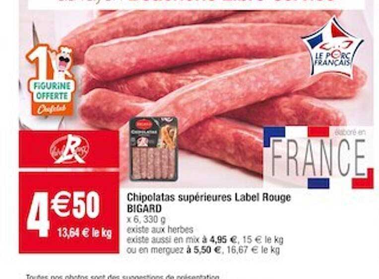 Chipolatas Supérieures Label Rouge Bigard