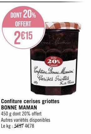 confiture cerises griottes bonne maman