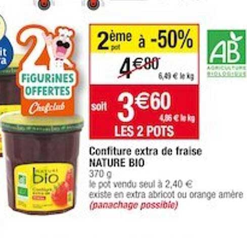 Confiture Extra De Fraise Nature Bio