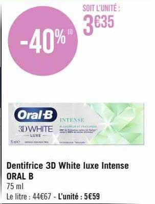 dentifrice 3d white luxe intense oral b