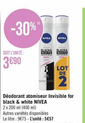 déodorant atomiseur invisible for black & white nivea