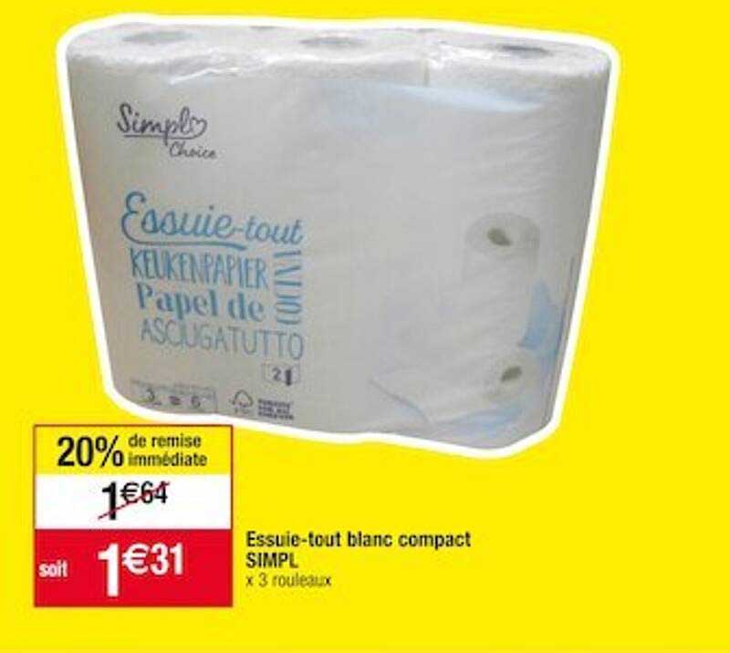essuie-tout blanc compact simpl