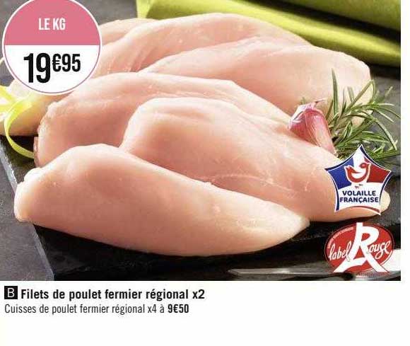 Filets De Poulet Fermier Régional X 2