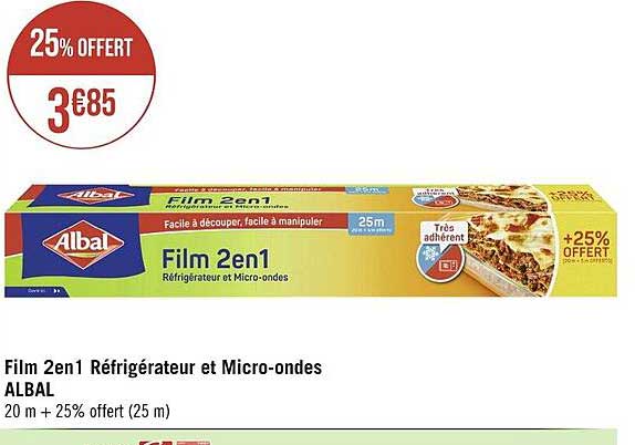 film 2 en 1 réfrigérateur et micro-ondes albal