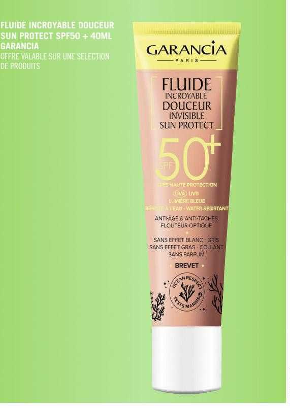 fluide incroyable douceur sun protect spf50+ 40ml garancia