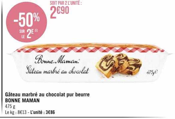 gâteau marbré au chocolat pur beurre bonne maman