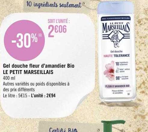 Gel Douche Fleur D'amandier Bio Le Petit Marseillais