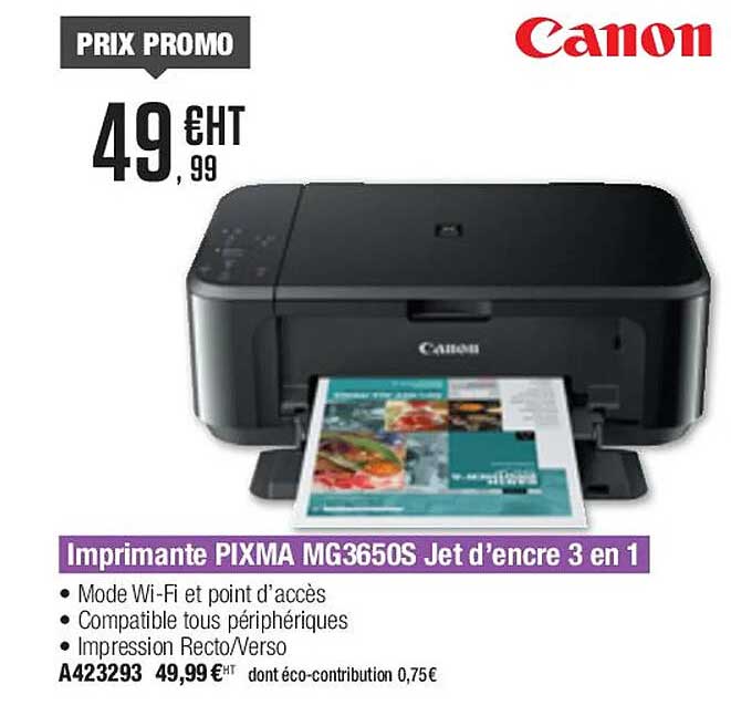 imprimante pixma mg3650s jet d'encre 3 en 1 canon