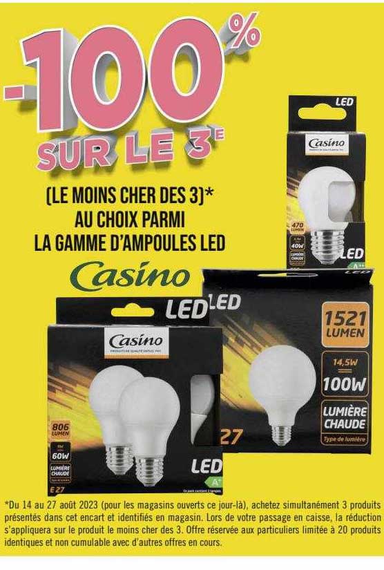 la gamme d'ampoules led casino