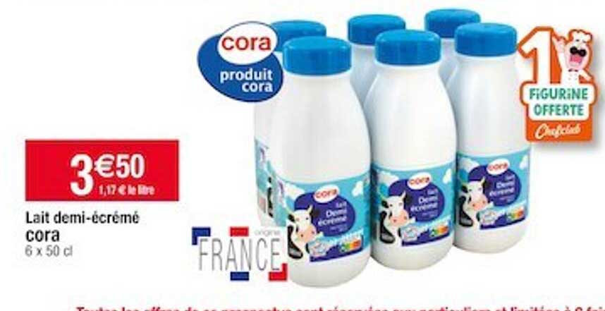 lait demi-écrémé cora