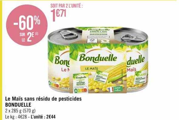 le maïs sans résidu de pesticides bonduelle