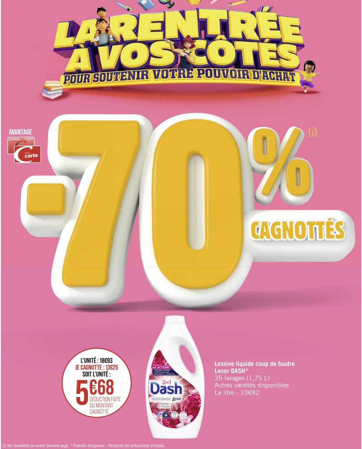 lessive liquide coup de foudre lenor dash