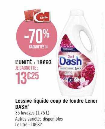lessive liquide coup de foudre lenor dash