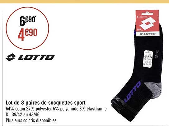 Lot De 3 Paires De Socquettes Sport Lotto