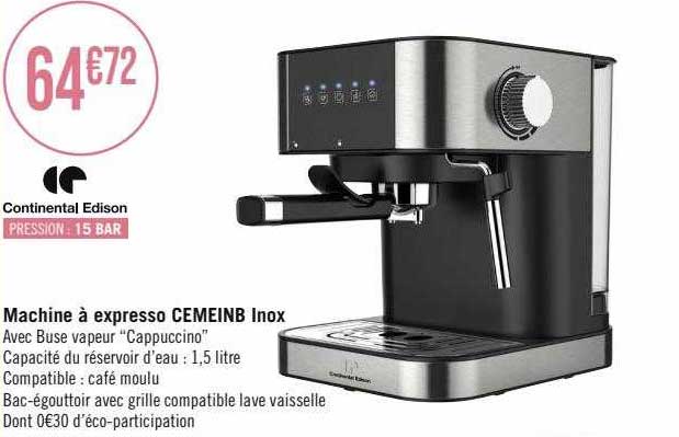 Machine à Expresso Cemeinb Inox Continental Edison