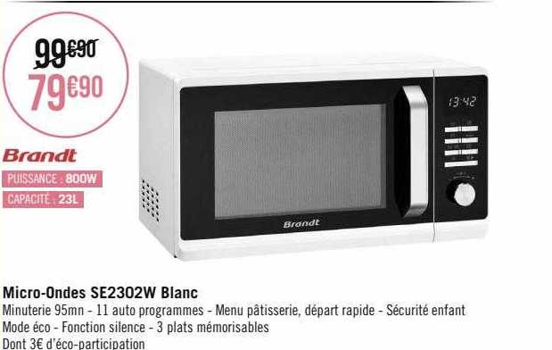 micro-ondes se2302w blanc brandt