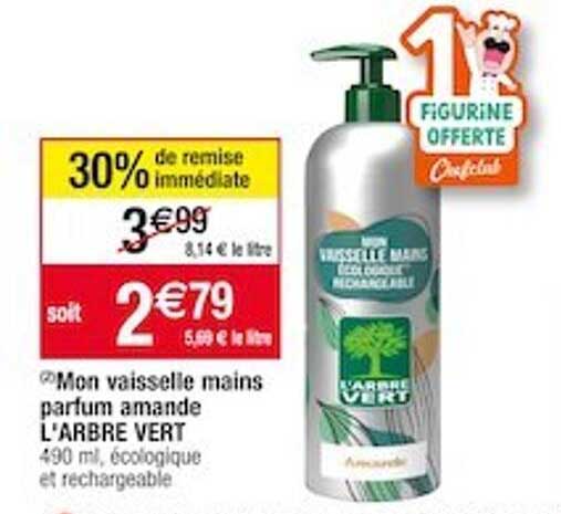 mon vaisselle mains parfum amande l'arbre vert
