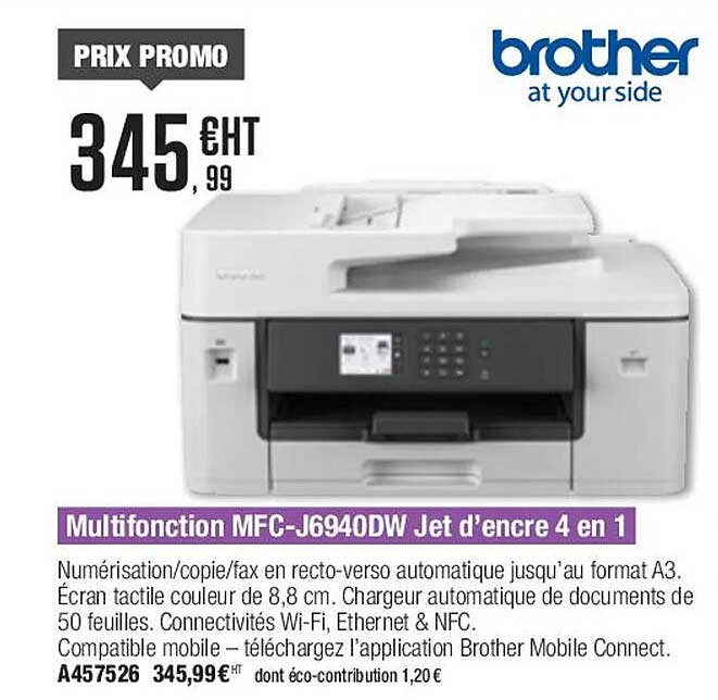 multifonction mfc-j6940dw jet d'encre 4 en 1 brother