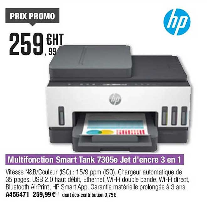 multifonction smart tank 7605e jet d'encre 3 en 1 hp