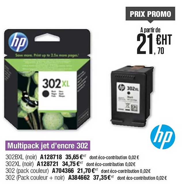 multipack jet d'encre 302 hp