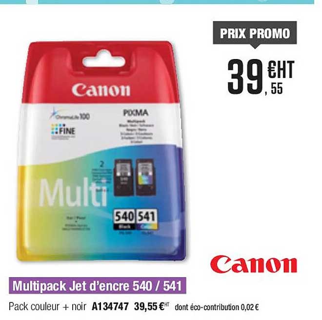 multipack jet d'encre 540/541 canon