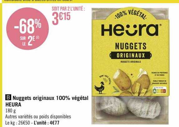 nuggets originaux 100% végétal heura