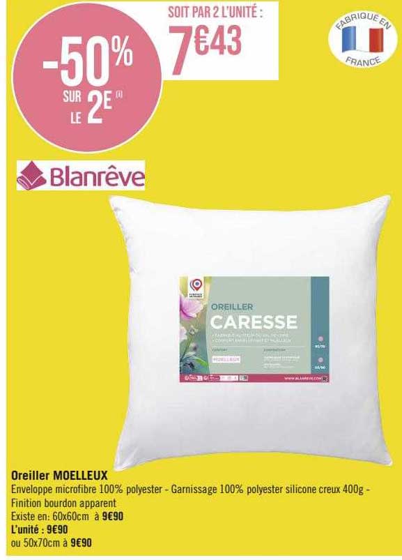 oreiller moelleux blan rêve