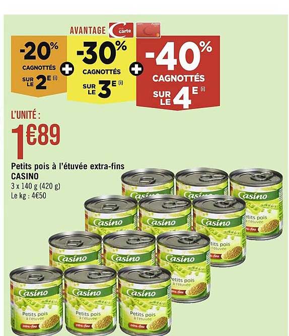 petits pois à l'étuvée extra-fins casino