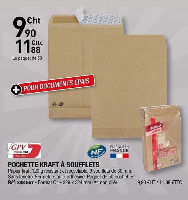 pochette kraft à soufflets