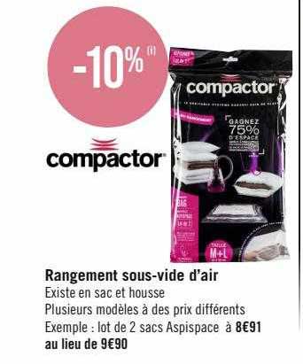 rangement sous-vide d'air compactor