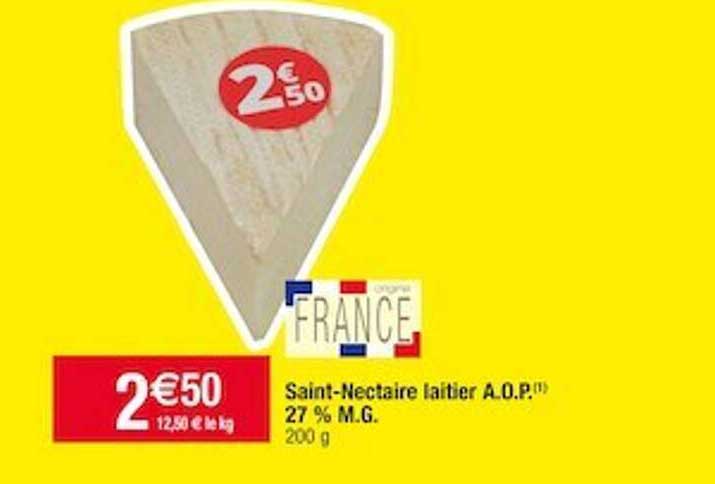 saint-nectaire laitier a.o.p. 27% m.g.