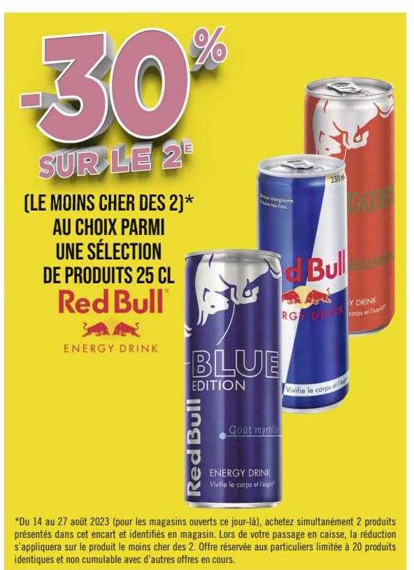 sélection de produits 25cl red bull