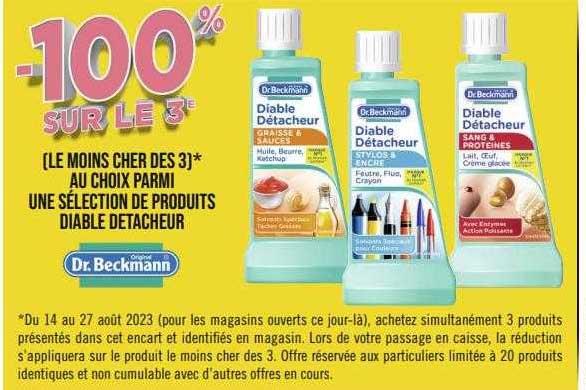 sélection de produits diable détacheur dr beckmann