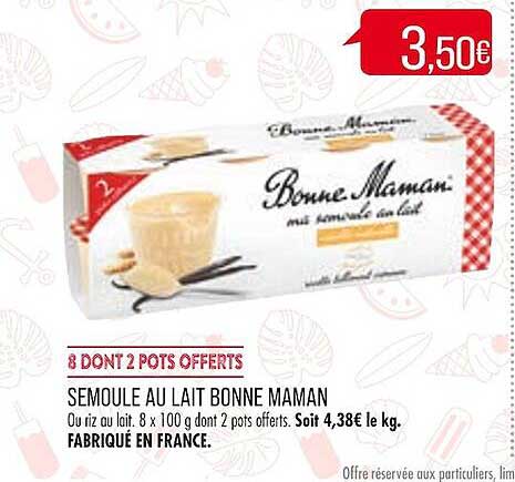 semoule au lait bonne maman