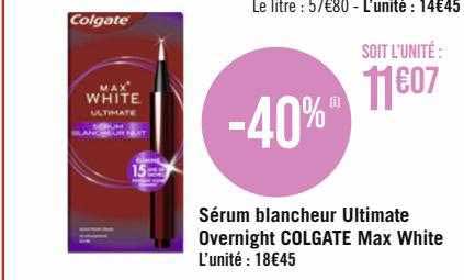 sérum blancheur ultimate overnight colgate max white