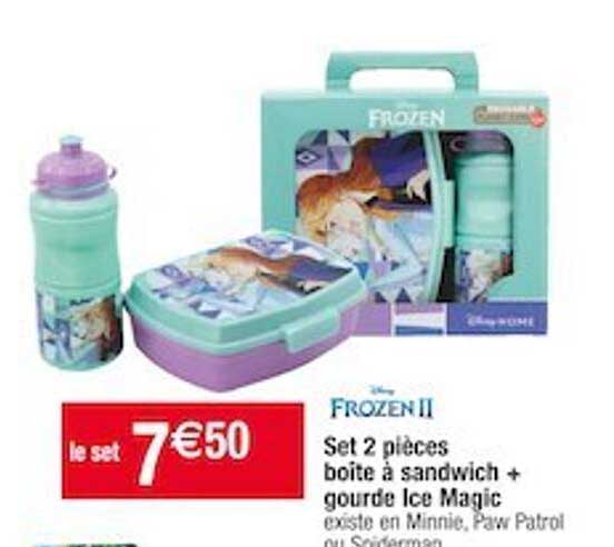 Set 2 Pièces Boîte à Sandwich + Gourde Ice Magic Frozen II