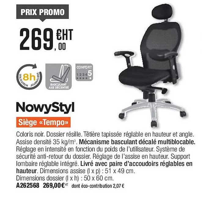 Siège «tempo» Nowystyl