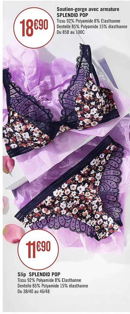 soutien-gorge avec armature splendid pop, slip splendid pop