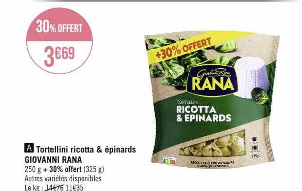 tortellini ricotta & épinards giovanni rana