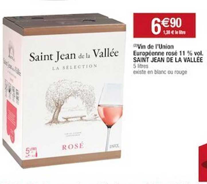vin de l'union européenne rosé 11% vol. saint jean de la vallée