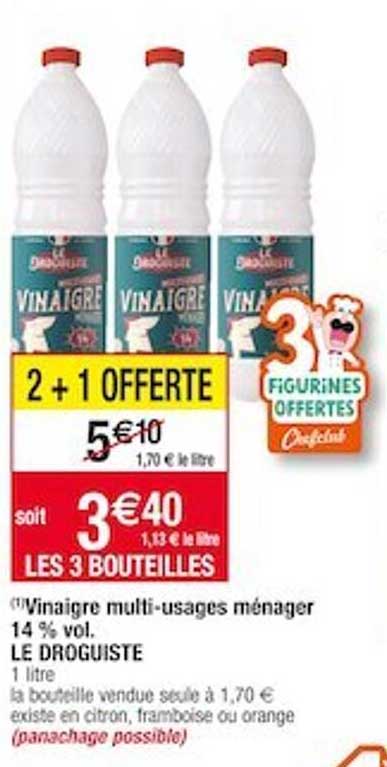 vinaigre multi-usages ménager 14% vol. le droguiste