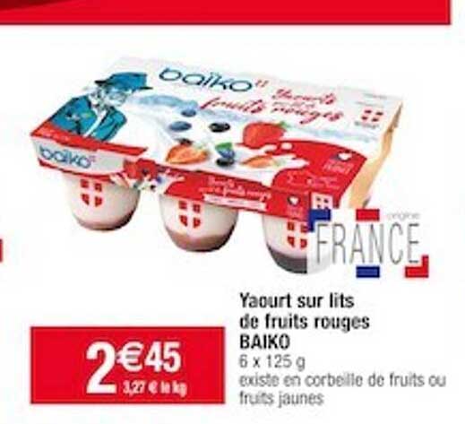 yaourt sur lits de fruits rouges baiko