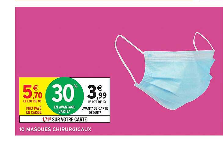 10 masques chirurgicaux